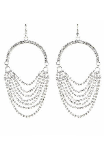 Boucles d’oreilles en argent enveloppées de strass étincelantes